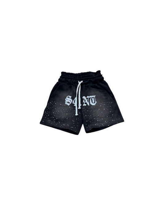 DOUBLE WAIST RHINESTONE SHORTS